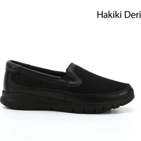 Resim Gönderi(r) Kadın Siyah Dolgu Taban Hakiki Deri Comfort Ayakkabı 