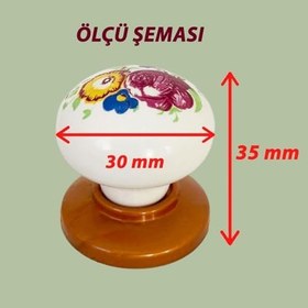 Resim Glaswen 8 Adet Menekşe Kulp Beyaz Polimer Düğme Kulp Bakır Tablalı Mobilya Mutfak Dolabı Çekmece Kulbu Kulpları 