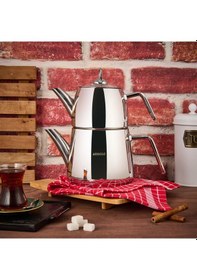 Resim Ambosss Diamond Orta Boy Çaydanlık - Inox - 1,2 Lt + 1,8 Lt Renkli 