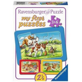 Resim Ravensburger 3x6 Parça Puzzle Animal Friends 070626 