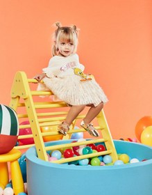 Resim Kız Bebek Çiçekli Tütü Etek Pileli Kabarık 
