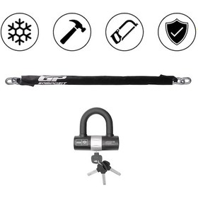 Resim Gp Kompozit Universal 1.5 Mt 10 Mm Kesilmez Motosiklet Zinciri Ve Kilidi 