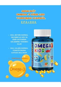 Resim Senkavit Omega 3 For Kids Portakal Aromalı 120 Li Softjel 