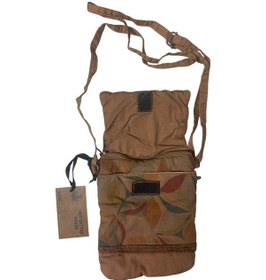 Resim Vintage Renkli Etnik Salaş Tek Bölmeli Günlük Kadın Kol Omuz Çapraz Telefon Çantası 14 Cm X 17 Cm Kahverengi - Bordo 