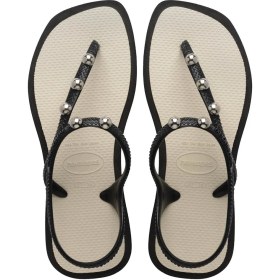 Resim Havaianas Siyah - Bej Kadın Plaj Terliği Flash Fusıon 