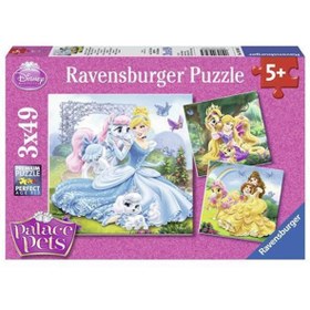 Resim Ravensburger 3x49 Parça Puzzle Walt Disney Belle Cinderella Rapunzel 093465 