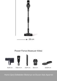 Resim Karaca Vantuz Power Force Pro 2 In 1 Şarj Edilebilir Dik Süpürge Matte Black Silver 