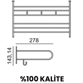 Resim Çelik Banyo Paslanmaz Pirinç Bella Askılıklı Raf Havluluk 50cm Gri 
