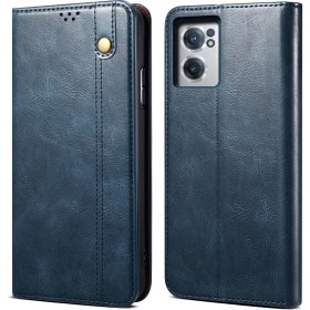Resim Eabhulie Oneplus Nord Ce 2 5g Için Pu Deri Manyetik Flip Cüzdan Standlı Kapaklı - Mavi (Yurt Dışından) 