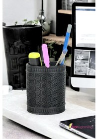 Resim Kalemlik Siyah Renk Masa Kalemliği Organizer Kalemlik Model 4 Çok REnkli 
