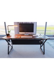 Resim Michael Brean Özel Tasarım 140 cm Oyuncu Masası Bardaklı ve Kulaklık Tutucu Hediye 