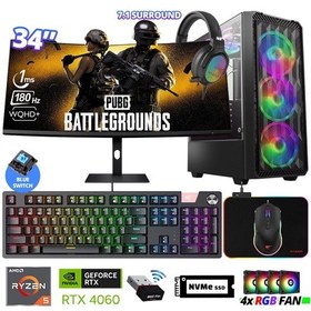 Resim Xaser Delux X119 Ryzen 5 5600 32GB Ram 512GB M.2 Nvme SSD 8gb RTX4060 34" 180Hz Curved Oyuncu Bilgisayarı 