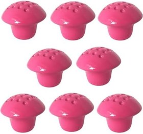 Resim Glaswen 8 Adet Pembe Noktalı Mantar Düğme Kulp Çocuk Bebek Mobilya Çekmece Dolap Kapak Kulbu Metal Kulp Aksesuarları Vidalı 
