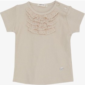 Resim Breeze Kız Bebek Tişört Güpürlü Armalı 9 Ay-3 Yaş, Bej-bej Bej 