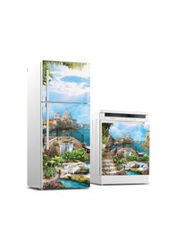 Resim Buzdolabı Ve Bulaşık Makinası Beyaz Eşya Sticker Kaplama Venedik Kolaj 