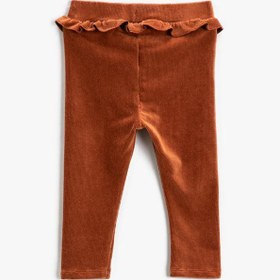 Resim Kız Bebek Fitilli Kadife Tayt Fırfır Detaylı Beli Lastikli 