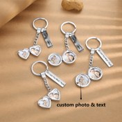Resim 1 Adet Özel Fotoğraflı Çiftler Anahtarlık - Kişiselleştirilmiş Kalp Şeklinde Kazınmış 2 Fotoğraf Yuvasıyla "Seni Seviyorum" Yazılı, Yüksek Kaliteli Metal Yıldönümü Noel Doğum Günü Hediyesi Erkek Arkadaş Kız Arkadaş İçin, Araba Dekoru, Romantik Hatıra, Birbirine Geçmeli Tasarım, Parlak Yüzeyli 