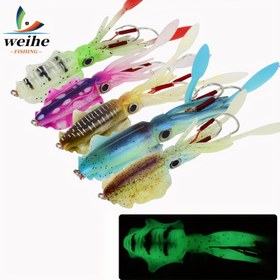 Resim 1 adet Kurşunlu Ahtapot Yemi, Çift Kancalı, 15Cm 60G Kalamar Yemi, Deniz Balıkçılığı, Tekne Balıkçılığı, Derin Deniz İçin Taklit Yumuşak Yem. 
