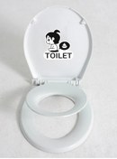 Resim Pekso Toilet Stickerli Çocuk Adaptörlü Çift Kullanımlı Klozet Kapağı 