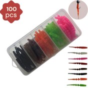 Resim 100 adet Karışık Renk Yüzen Salyangoz Yemi - İğne Kuyruk Yüzme Yemi, Tatlı ve Tuzlu Su Yapay Balık Yemi, TPE Malzeme, Gerçekçi Segment Tasarımı, Hafif ve Dayanıklı, Karp, Levrek, Sazan ve Çok Fazla Balık İçin Üst Su Balıkçılığı Çekici, Çok Yönlü Balıkçılık Yemi|Gerçekçi Segment Tasarımı|Dayanıklı Yumuşak Salyangoz 