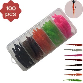 Resim 100 adet Karışık Renk Yüzen Salyangoz Yemi - İğne Kuyruk Yüzme Yemi, Tatlı ve Tuzlu Su Yapay Balık Yemi, TPE Malzeme, Gerçekçi Segment Tasarımı, Hafif ve Dayanıklı, Karp, Levrek, Sazan ve Çok Fazla Balık İçin Üst Su Balıkçılığı Çekici, Çok Yönlü Balıkçılık Yemi|Gerçekçi Segment Tasarımı|Dayanıklı Yumuşak Salyangoz 