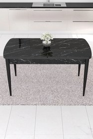 Resim İnci Mutfak Masası Mdf Açılır Kapanır Ahşap Yemek Masası 