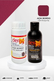 Resim Derby Special Açık Bordo Deri Boyası Ve Cilası 100 ml - 2'li Set / Mont Eşya Çanta Deri Boyası 