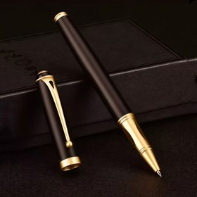 Resim 1 Adet Lüks Tülbent Kalem, Zarif 0.5mm Siyah Dolumlu Rollerball, İmza Yazım Mühürü ile Ofis Malzemeleri Erkek ve Kadınlar Şık Okul Gereçleri, Çekici Metal Uç 0,5 mm Ince Nokta Rolibal Pen 