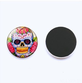 Resim Yaozixa Ev Dekoru İçin Kafa Skeleti Desenli Manyetik Cam Buzdolabı Sticker 30mm - Özel Tasarım Jy001966-10 Gümüş 