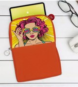 Resim Bk Gift Gift Pop Art Tasarımlı Taşınabilir Koruyucu Tablet Kılıfı & Organizer Çanta - Turuncu-7 