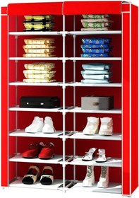 Resim Sepettenevar 2 Bölmeli 14 Raflı Bez Dolap Ayakkabılık Bez Gardırop 