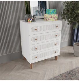 Resim Soho 4 Çekmeceli Şifonyer - Mdf Kapak Beyaz 