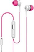 Resim Syrox K7 1.20mt 3.5mm AUX Kablolu Mikrofonlu Kulakiçi Kulaklık - Pembe-Beyaz 