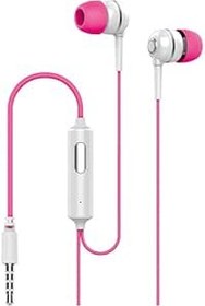 Resim Syrox K7 1.20mt 3.5mm AUX Kablolu Mikrofonlu Kulakiçi Kulaklık - Pembe-Beyaz 