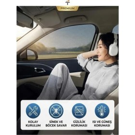Resim Ankaflex Tekli Araba Güneşlik Gölgelik Araç Yan Cam 110*60cm Lastikli Siyah Renk Tüm Binek Araçlar İçin Uyumlu 