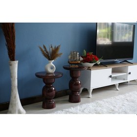 Resim 2'li Karpuz Model Yan Sehpa Maun 