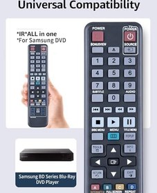 Resim RETROSUN AK59-00104R Samsung Blu-Ray BD DVD Oynatıcı BD-C5300 BD-D5490 BD-5500C BD-D5700 BD-C5500C BD-C6500 BD-C5900 BD-C6900 BD-C6600/Xile Uyumlu Yedek Uzaktan Kumanda AA BD-C6 800/XAA 