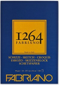 Resim Fabriano 1264 Sketch Paper Eskiz Çizim Defteri 90 G A3 100 Yp 