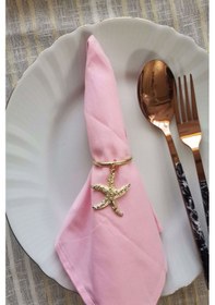 Resim 6 Adet Deniz Yıldızı Metal Halkalı Gold Peçete Yüzüğü 