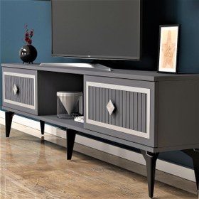 Resim 150 CM NİL TV SEHPASI (ALT MODÜL) ANTRASİT-GÜMÜŞ 