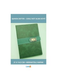 Resim Şık Yeşil Renk Tarihsiz Ajanda Defter A5 Boyut Çok Renkli 