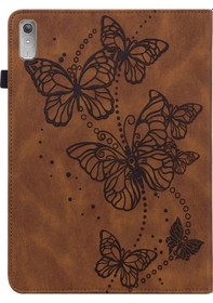 Resim Lenovo Uyumlu Pad Plus 2023 11.5 İnç / Tab P11 Gen 2 Kabartmalı Kelebek Desenli Deri Tablet Kılıfı 