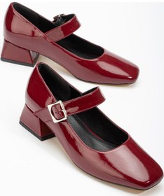 Resim Bordo Rugan Günlük 4 Cm Topuklu Bayan Ayakkabı Çok Renkli 