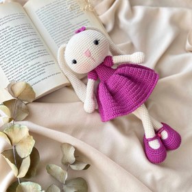 Resim Amigurumi Uzun Kulak Tavşan (Catania) - Mor 