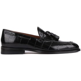 Resim Shoetyle - Siyah Croco Deri Püsküllü Erkek Klasik Ayakkabı 250-7951-835 Siyah 