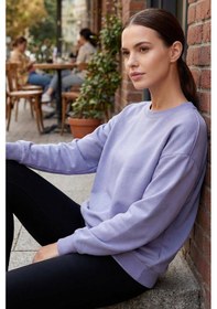 Resim Tommy Life Basic Oversıze O Yaka 2li Paket Ekru-açık Eflatun Kadın Sweatshirt - 97053 Ekru - Fuşya 