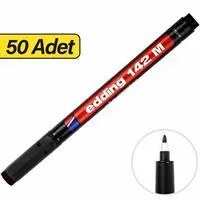Resim Edding 142M Permanent Asetat Kalemi M Uç 50 Adet - Siyah (5 Kutu) 