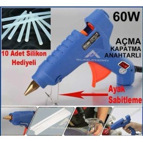 Resim 60W Açma Kapama Düğmeli Sıcak Silikon Tabancası 10ADET 30CM Kalın 