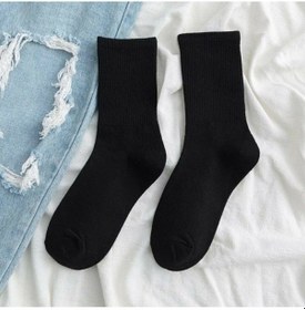 Resim Vaccino Düz Siyah Kolej Çorap Cotton 6 Çift Diğer 