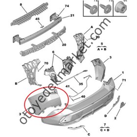 Resim Peugeot 408 (2023-2024)Arka Tampon Sol Köşe (Orijinal) 